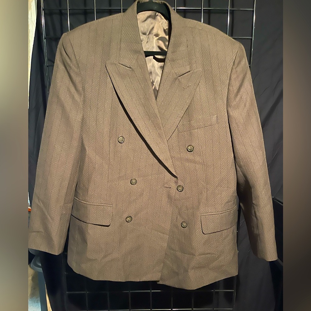 Mazzoni Brown Pinstripe Men’s Suit Jacket